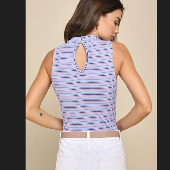 Lulu's Striped Bodysuit L - Picture 2 of 4